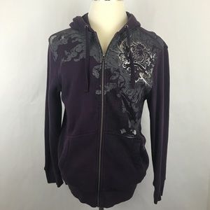 LL Cool J Sweater Mens Purple Hoodie Graphic Print